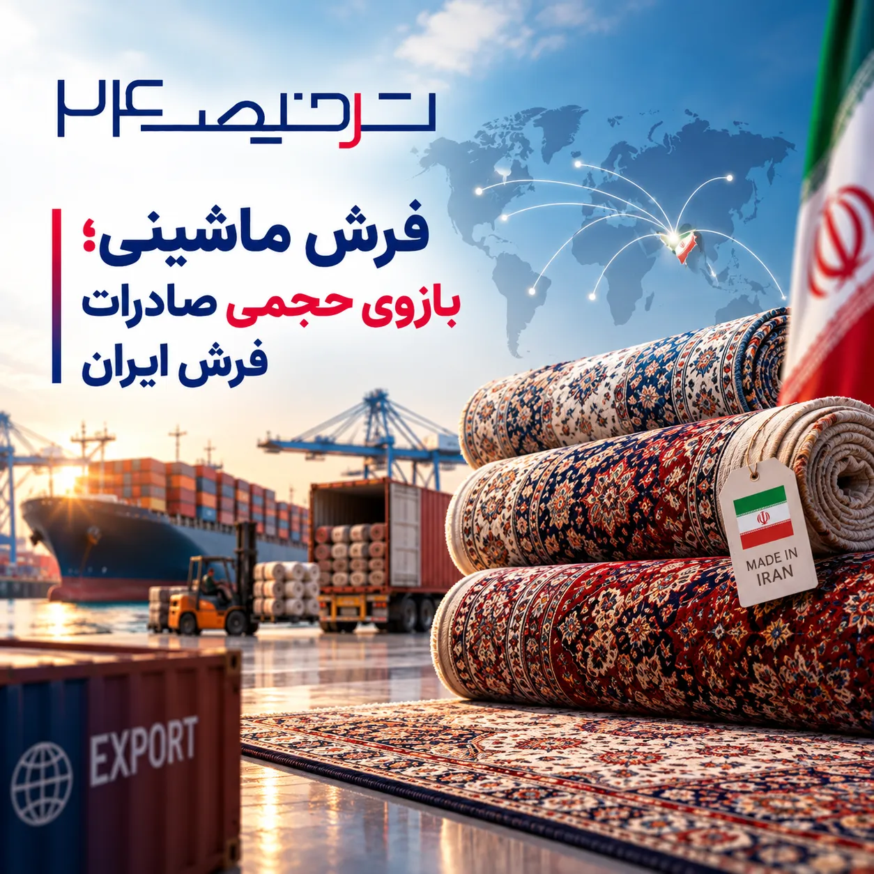 انبار فرش ماشینی آماده صادرات